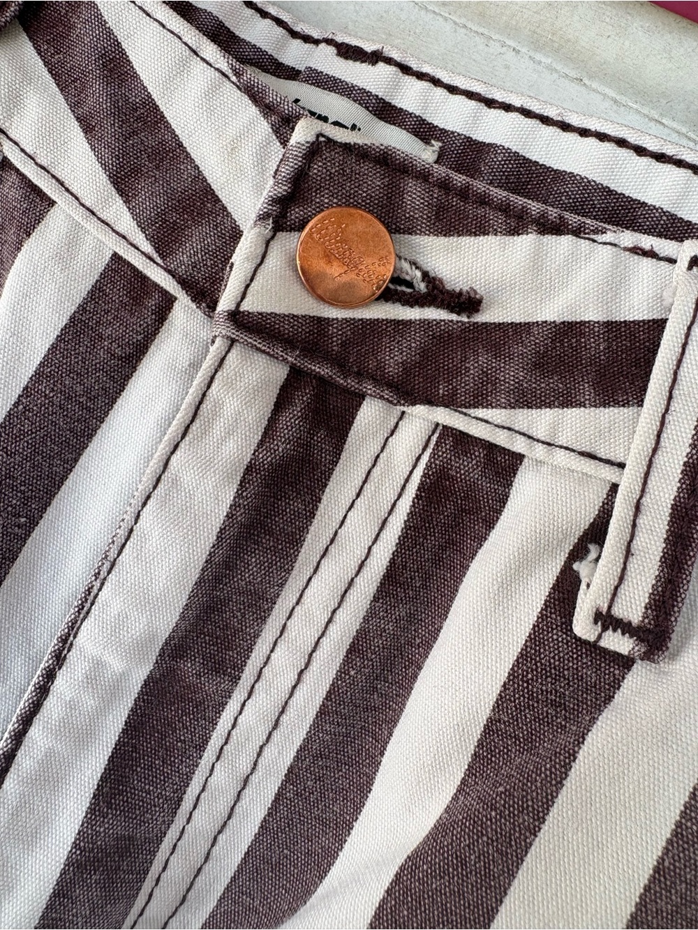 Wrangler Brown and White Vertical Stripe Flare Jeans - Picture 10 of 12